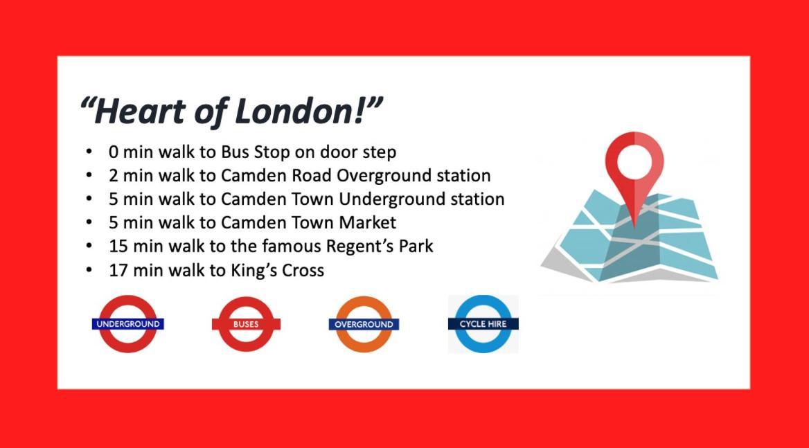 Luxury Rooms In Camden Town Near Shops, Cafes, Bars & Metro With Shared Bathrooms لندن المظهر الخارجي الصورة
